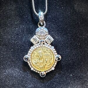 Brighton Gold and Silver Medallion Necklace. EXCELLENT CONDITION